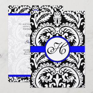 Damas noir avec invitation de mariage Royal Bleu