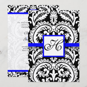 Damas noir avec invitation de mariage Royal Bleu