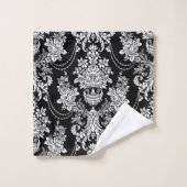 Damas noir et blanc. (Gant de toilette)