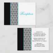 Damas noir et blanc avec carte de boîtier Aqua (Devant / Derrière)