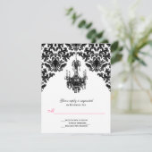 Damas noir et blanc avec chandelier carte de répon (Debout devant)