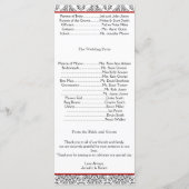 Damas noir et blanc avec programme de mariage roug (Dos)