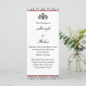 Damas noir et blanc avec programme de mariage roug (Debout devant)