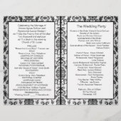 Damas noir, gris, roses rouges Programme de mariag (Dos)