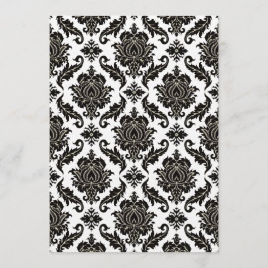 Damas Noir Sur Blanc Red Trim Programme de Mariage (Dos)