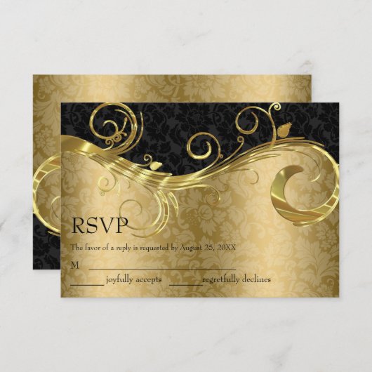 Damas Or Et Noir - RSVP (Devant / Derrière)