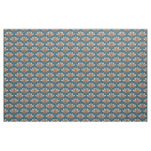 Damas orange et blanc sur tissu bleu (Fat Quarter)