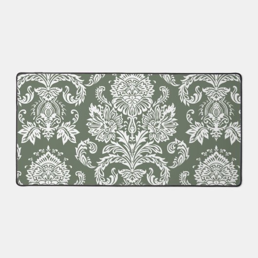 Damas Profond Lichen Vert Simple Couleur Coordonné (Recto)