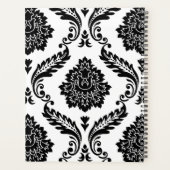 Damas Rococo Lg Motif Noir sur Blanc (Dos)