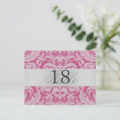 Damas rose argent Numéro de table de table PostCar (Debout devant)