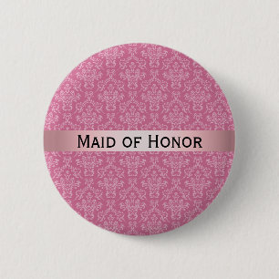 Damas rose et blanc avec Badge Maid of Honor