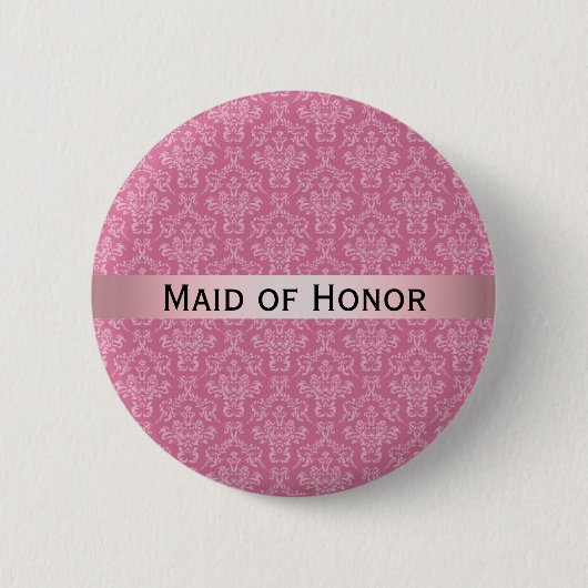 Damas rose et blanc avec Badge Maid of Honor (Devant)