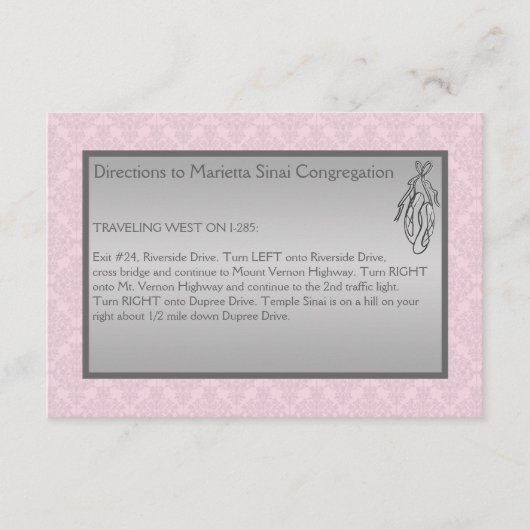 Damas rose et gris, carte de boîtier de ballet (Devant)