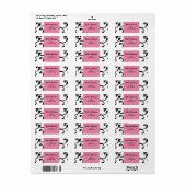 damas rose Étiquette d'adresse de retour (Feuille entière)