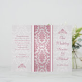 Damas rose sur le programme de mariage argent (Debout devant)