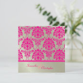 Damas roses et faux faire-part de mariage argent (Debout devant)