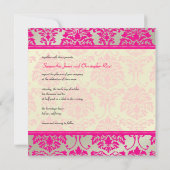 Damas roses et faux faire-part de mariage argent (Dos)