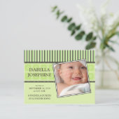 Damas & Stripes Lime Baby Faire-part de naissance (Debout devant)