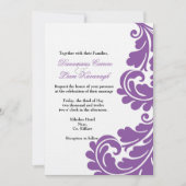 Damas violet et blanc Faire-part de mariage - Pers (Devant)