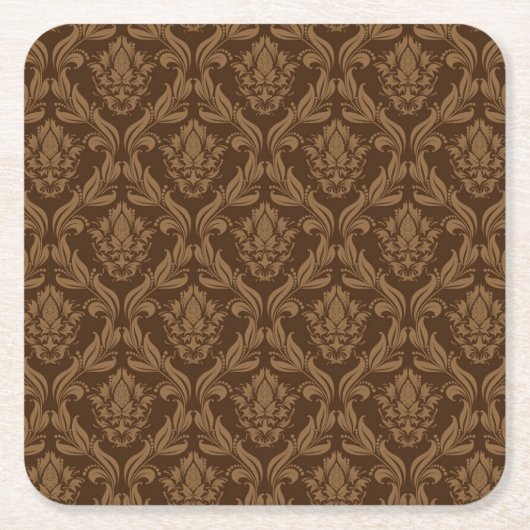 Damasachtergrond 2 vierkante kartonnen onderzetter (Voorkant)