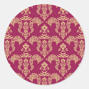 Damasbehang 4 ronde sticker
