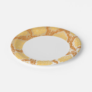 Damasbehang 5 papieren bordje