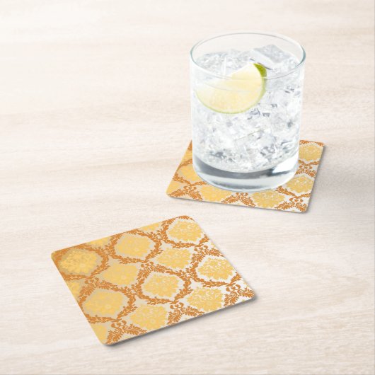 Damasbehang 5 vierkante kartonnen onderzetter (Insitu)