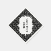 Damasbehangselpapier - wit + je achtergrond. Servetten (Hoek)