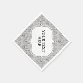  Damasbehangselpapier - zwart + je achtergrond. Servetten (Hoek)