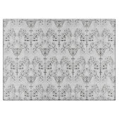  Damasbehangselpapier - zwart + je achtergrond. Snijplank (Voorkant)