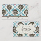 Damasblauw/bruin Visitekaartje (Voorkant / Achterkant)