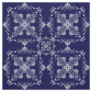 Damasblauw patroon. stof