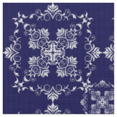 Damasblauw patroon. stof (Close Up)