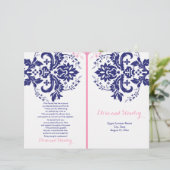 Damasblauw, roze trouwprogramma (Staand voorkant)
