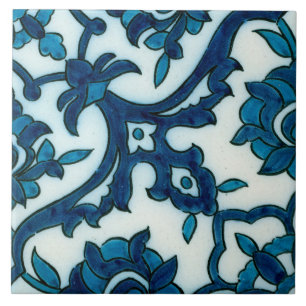 Damascus Blue Design Ceramic Photo Tile Tegeltje