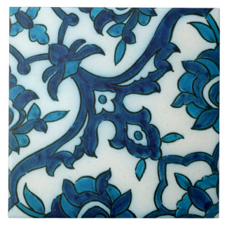 Damascus Blue Design Ceramic Photo Tile Tegeltje