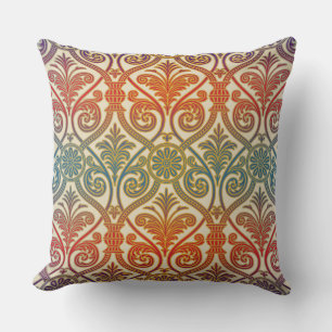 Damascus Contour Wallpaper - blauw vioolrood Kussen