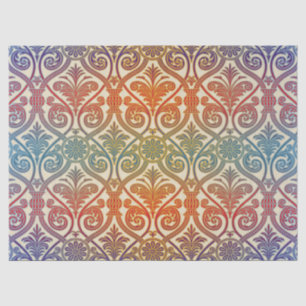 Damascus Contour Wallpaper - blauw vioolrood Tissuepapier
