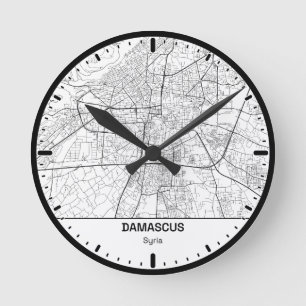 Damascus Klok Stad Lijn Kunst