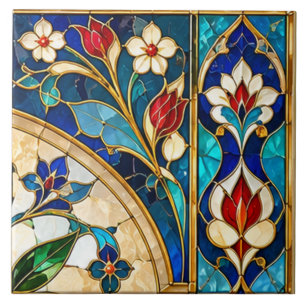 Damascus & Ottomaanse Bloementuin Tulp Glas-in-loo Tegeltje
