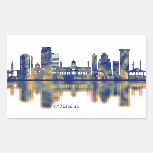 Damascus Skyline Rechthoekige Sticker (Voorkant)