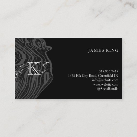 Damascus Steel Pattern Aangepaste monogram Bladesm Visitekaartje (Achterkant)