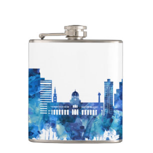 Damascus Syria Skyline Blue Heupfles