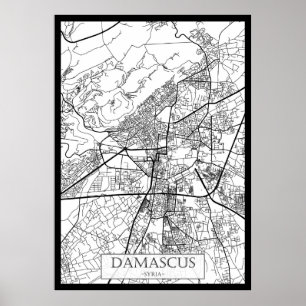 Damascus Syrië Stadkaart Poster