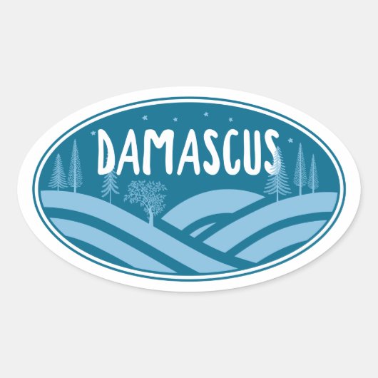 Damascus Virginia buitenshuis Ovale Sticker (Voorkant)