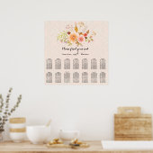 Damascus Waterverf Floral Foliage Separation Chart Poster (Keuken)