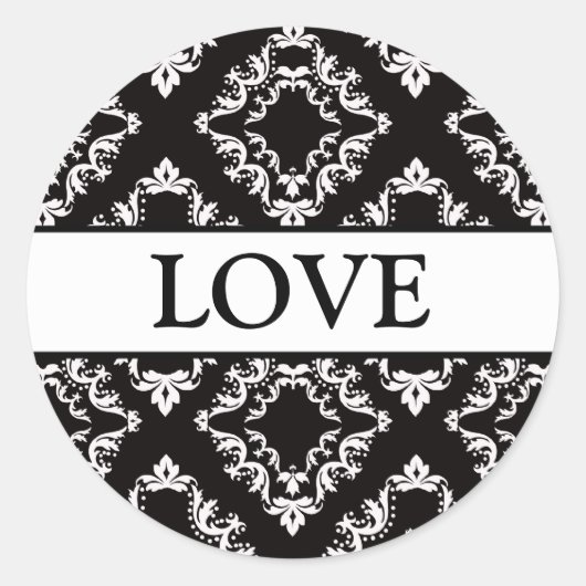Damasesenvelopverzegelingen coördineren ronde sticker (Voorkant)