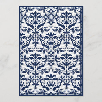Damasgrens met dubbel Lijst (marine & White) Kaart