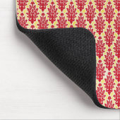 damask07-roodgeel RED YELLOW DAMASK PATTERN TEMP Muismat (Hoek)