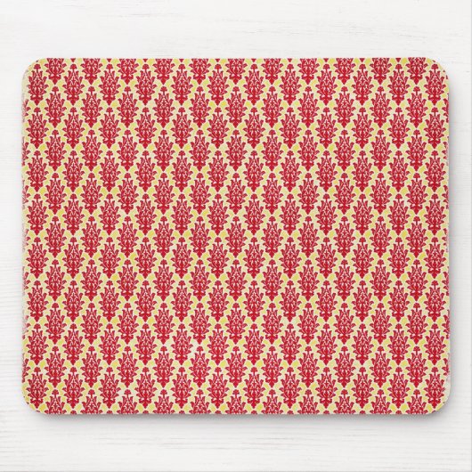 damask07-roodgeel RED YELLOW DAMASK PATTERN TEMP Muismat (Voorkant)